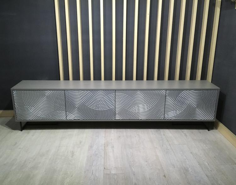 Komoda sideboard 260 cm alum /srebrne RINGS